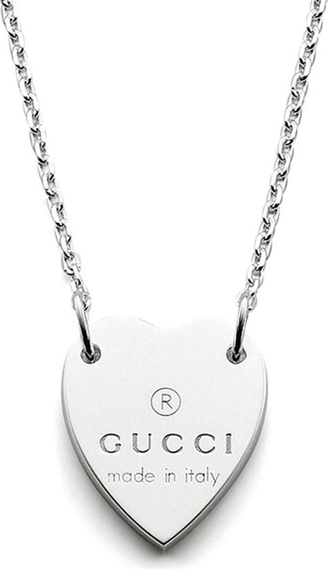 gucci bracelet with gucci trademark heart|gucci trademark heart silver necklace.